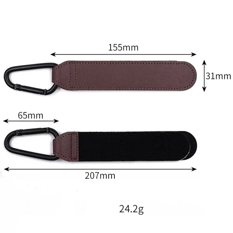 2 stuks lederen winkelwagenhaken kinderwagen haak PU verstelbare kinderwagen haak organisator luiertas hanger kinderen reisaccessoires