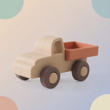 Montessori Silicone Toy Car – Veilig & Bijtvriendelijk – Siliconen Bijt Speelgoed Voertuig