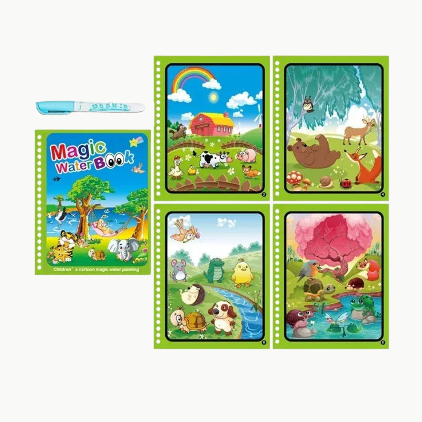 AquaDoodle Book™ herbruikbaar waterkleurboek zonder knoeien 18m - 5jr