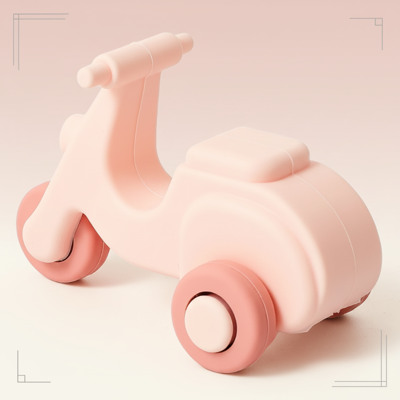 Montessori Silicone Toy Car – Veilig & Bijtvriendelijk – Siliconen Bijt Speelgoed Voertuig