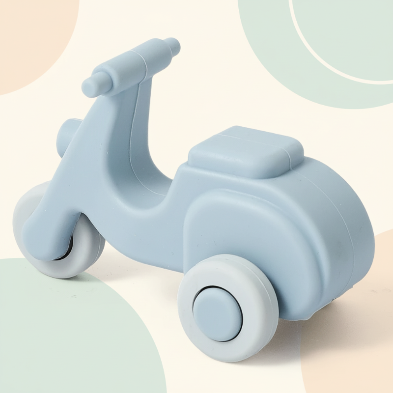 Montessori Silicone Toy Car – Veilig & Bijtvriendelijk – Siliconen Bijt Speelgoed Voertuig