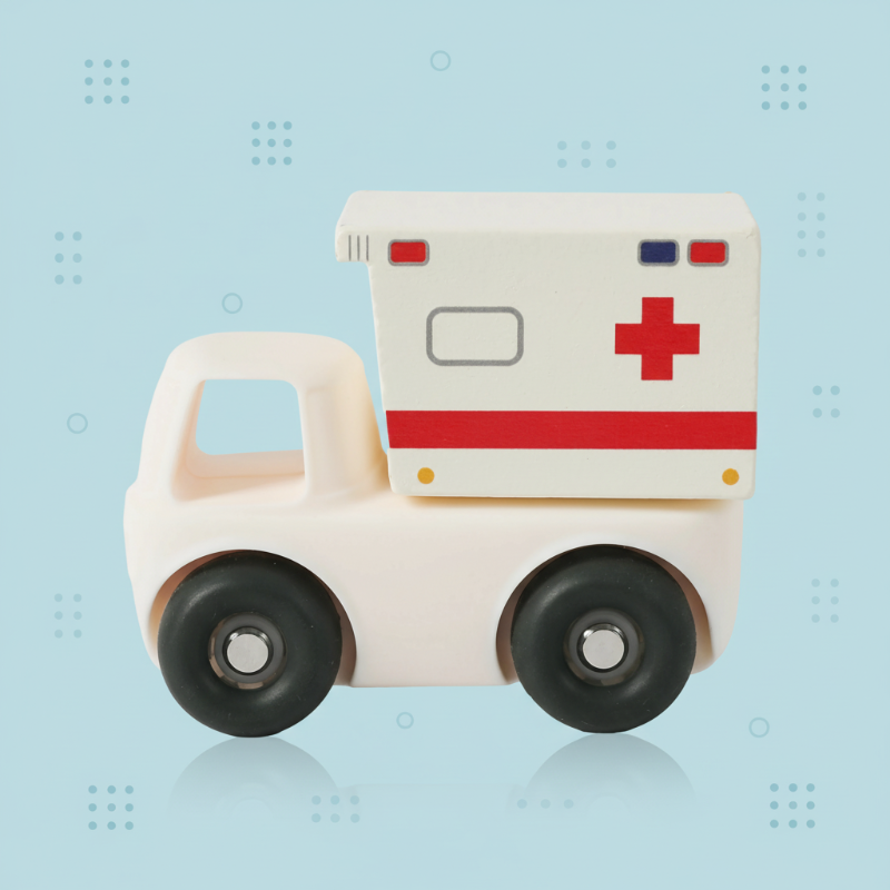 Montessori Silicone Toy Car – Veilig & Bijtvriendelijk – Siliconen Bijt Speelgoed Voertuig