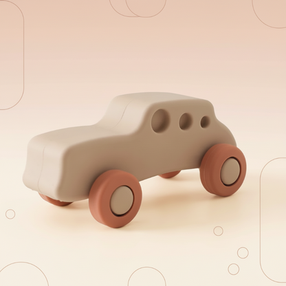 Montessori Silicone Toy Car – Veilig & Bijtvriendelijk – Siliconen Bijt Speelgoed Voertuig