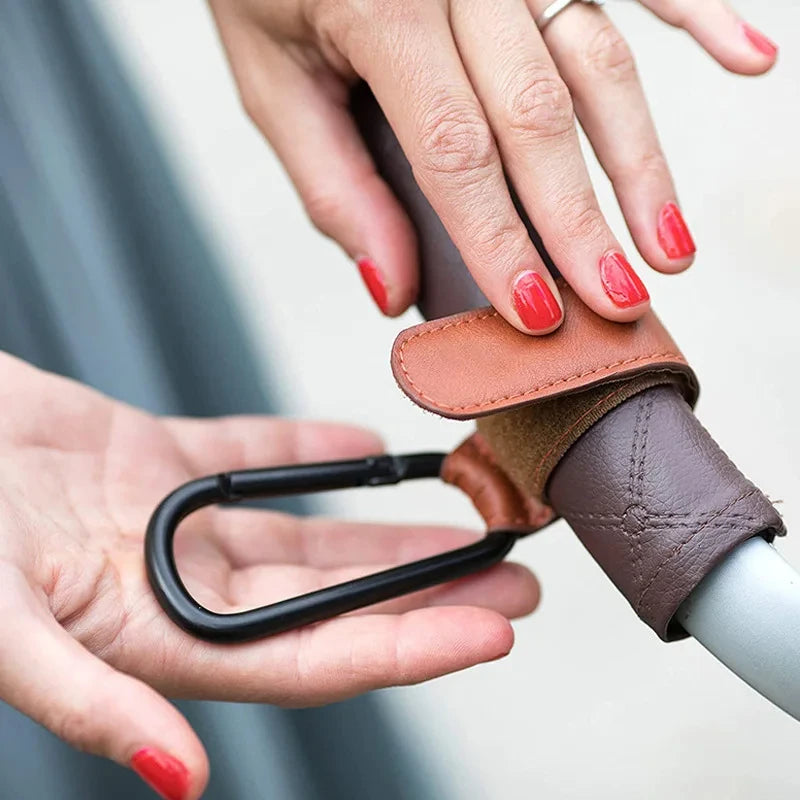 2 stuks lederen winkelwagenhaken kinderwagen haak PU verstelbare kinderwagen haak organisator luiertas hanger kinderen reisaccessoires