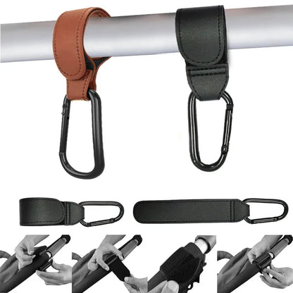 2 stuks lederen winkelwagenhaken kinderwagen haak PU verstelbare kinderwagen haak organisator luiertas hanger kinderen reisaccessoires