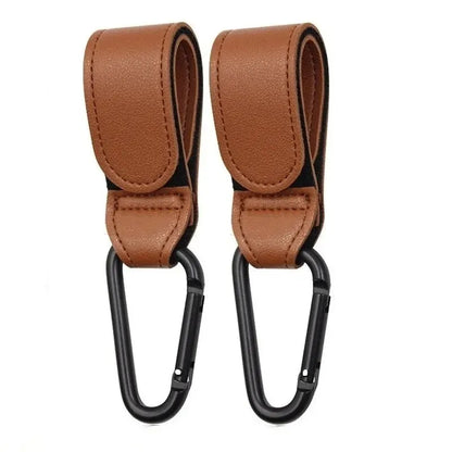 2 stuks lederen winkelwagenhaken kinderwagen haak PU verstelbare kinderwagen haak organisator luiertas hanger kinderen reisaccessoires