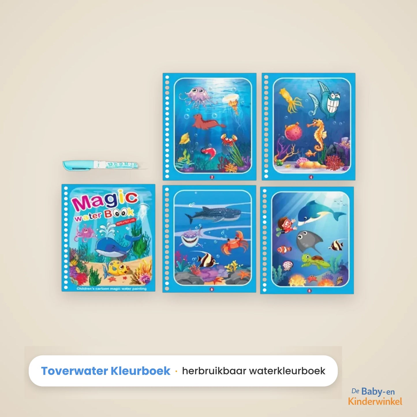 Toverwater Kleurboek: herbruikbaar waterkleurboek, kleuren met alleen water (18 maanden tot 5 jaar)
