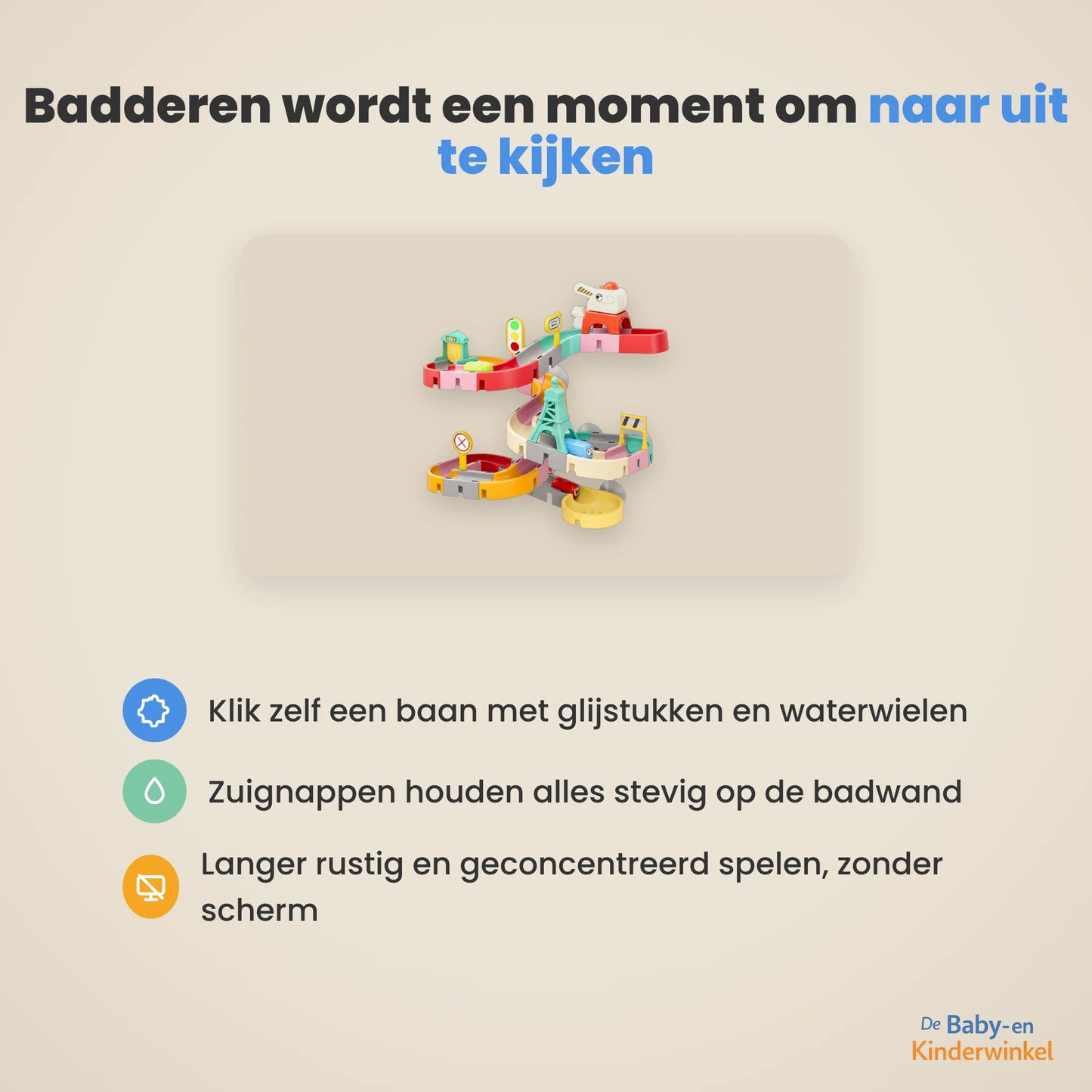 BathBuilder™ badglijbaan: rustig bad zonder gegil (vanaf 3 jaar)
