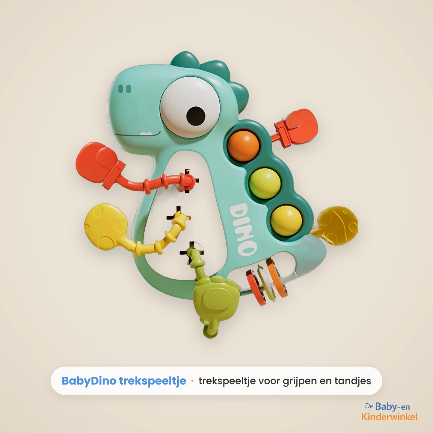 BabyDino™: Montessori trekspeeltje voor grijpen en tandjes (6 maanden tot 3 jaar)