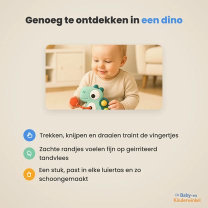 BabyDino™: Montessori trekspeeltje voor grijpen en tandjes (6 maanden tot 3 jaar)