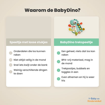 BabyDino™: Montessori trekspeeltje voor grijpen en tandjes (6 maanden tot 3 jaar)