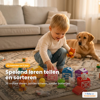 Boerderijdieren Sorteerset: spelend leren tellen en sorteren, zonder scherm (18 maanden tot 5 jaar)