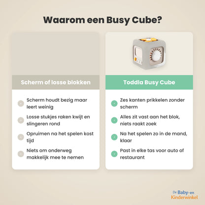 Toddla Busy Cube™: schermvrij sensorisch speelgoed (vanaf 6 maanden)