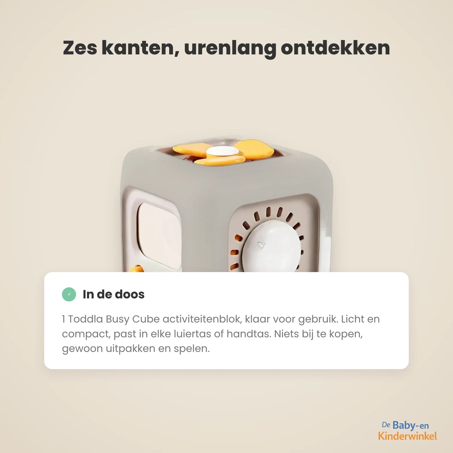 Toddla Busy Cube™: schermvrij sensorisch speelgoed (vanaf 6 maanden)