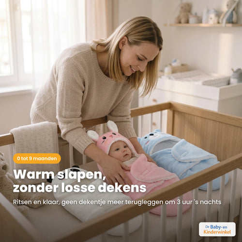 CartoonCocoon Babyslaapzak: veilig en warm slapen zonder losse dekens (0 tot 9 maanden)