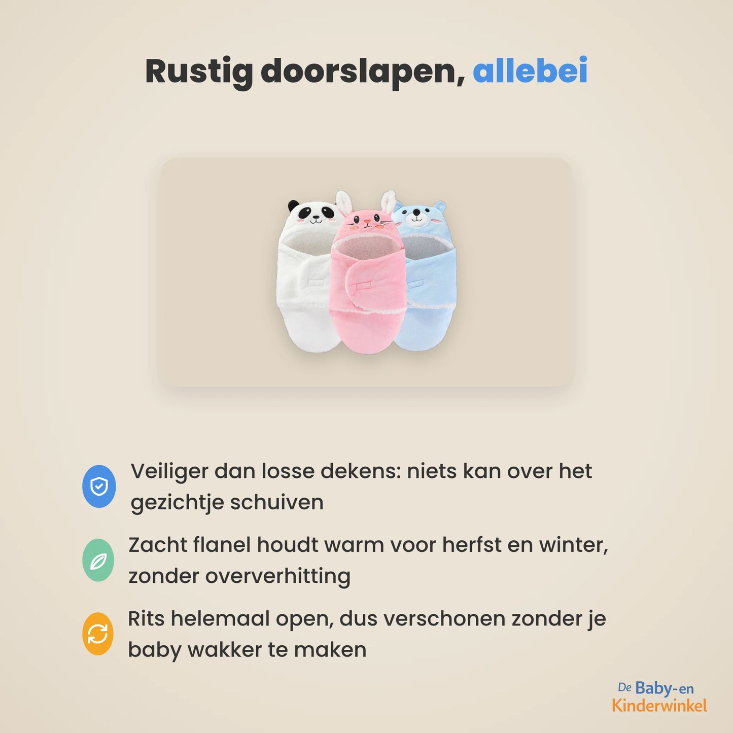 CartoonCocoon Babyslaapzak: veilig en warm slapen zonder losse dekens (0 tot 9 maanden)