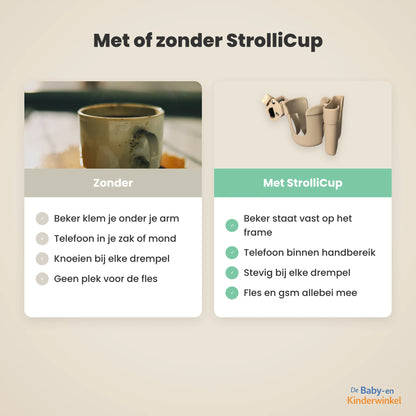StrolliCup bekerhouder voor kinderwagen en buggy: koffie op de wagen, je handen vrij