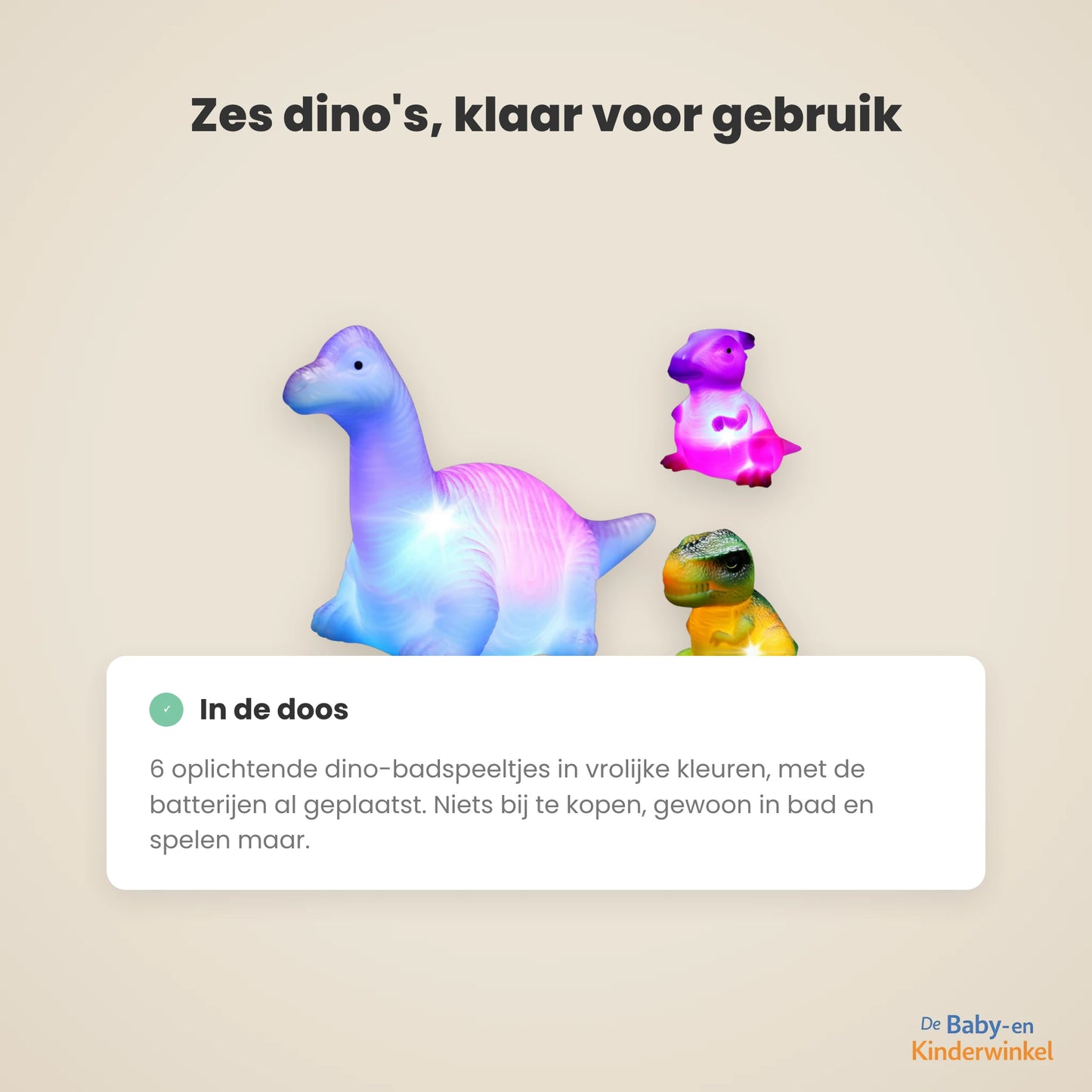Toddla™ Dino Badspeelgoed: oplichtend bad zonder gezeur (6 stuks, vanaf 18 maanden)