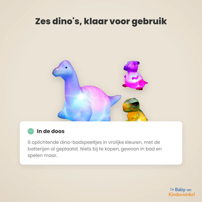 Toddla™ Dino Badspeelgoed: oplichtend bad zonder gezeur (6 stuks, vanaf 18 maanden)