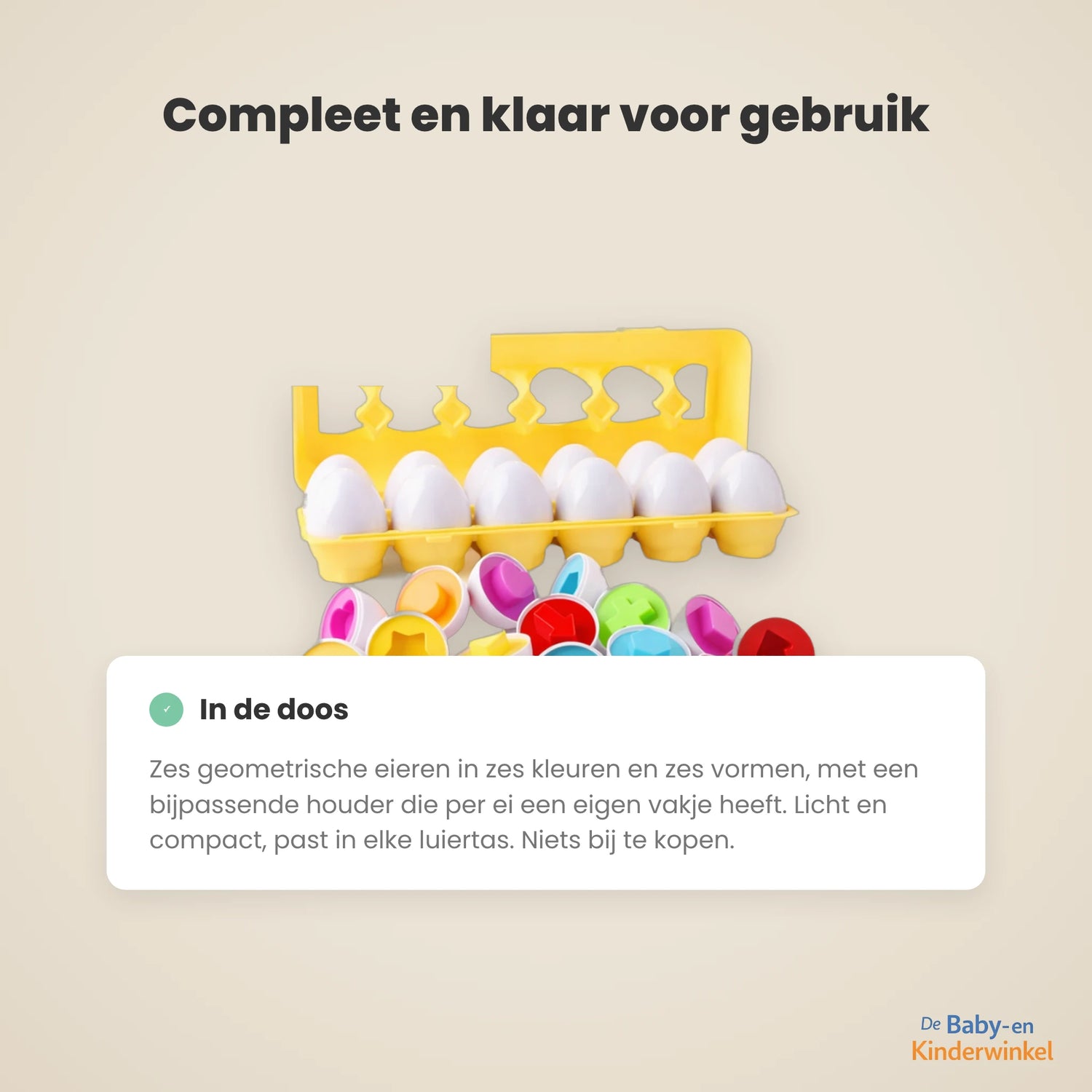 Toddla Geometrische Eieren inhoud en formaat