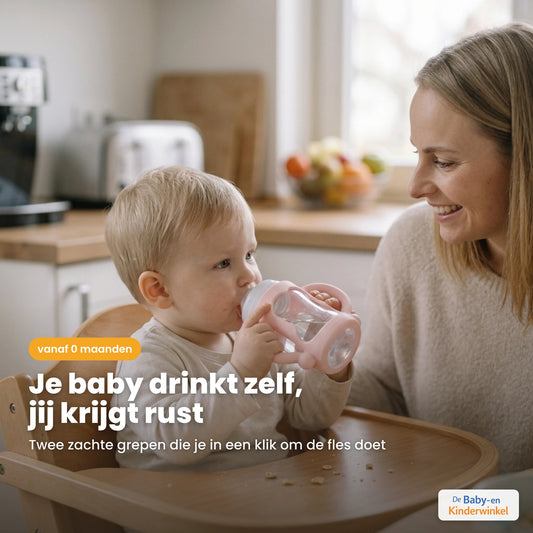 GripFles™ Siliconen Flesgrepen: je baby houdt zelf de fles vast