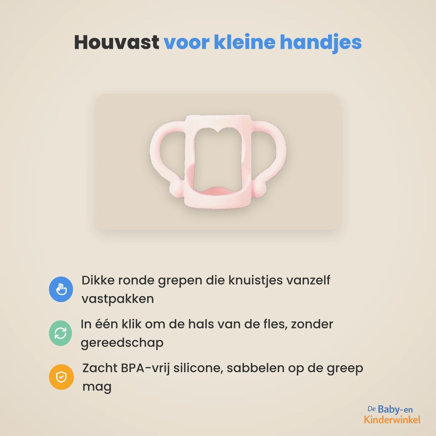 GripFles™ Siliconen Flesgrepen: je baby houdt zelf de fles vast
