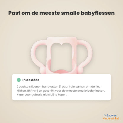 GripFles™ Siliconen Flesgrepen: je baby houdt zelf de fles vast