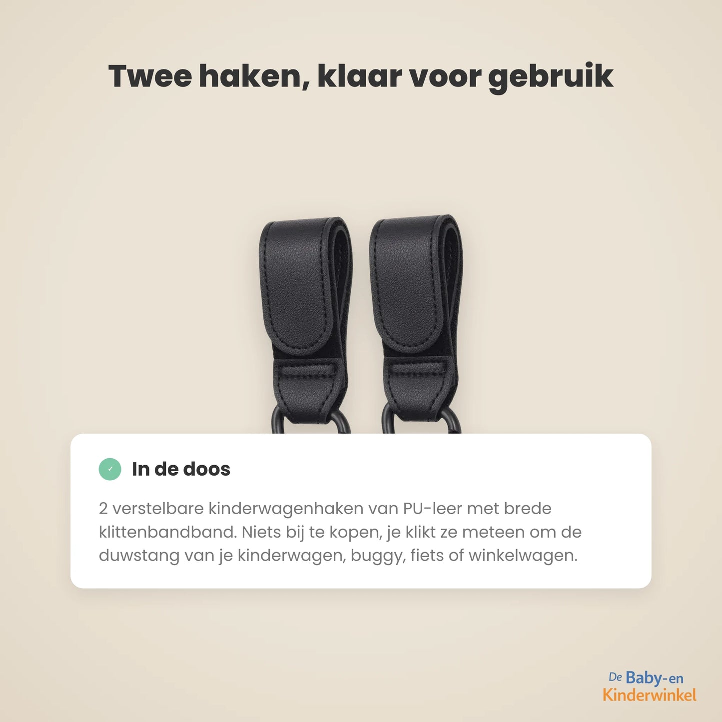 BuggyHook Kinderwagenhaken inhoud en formaat