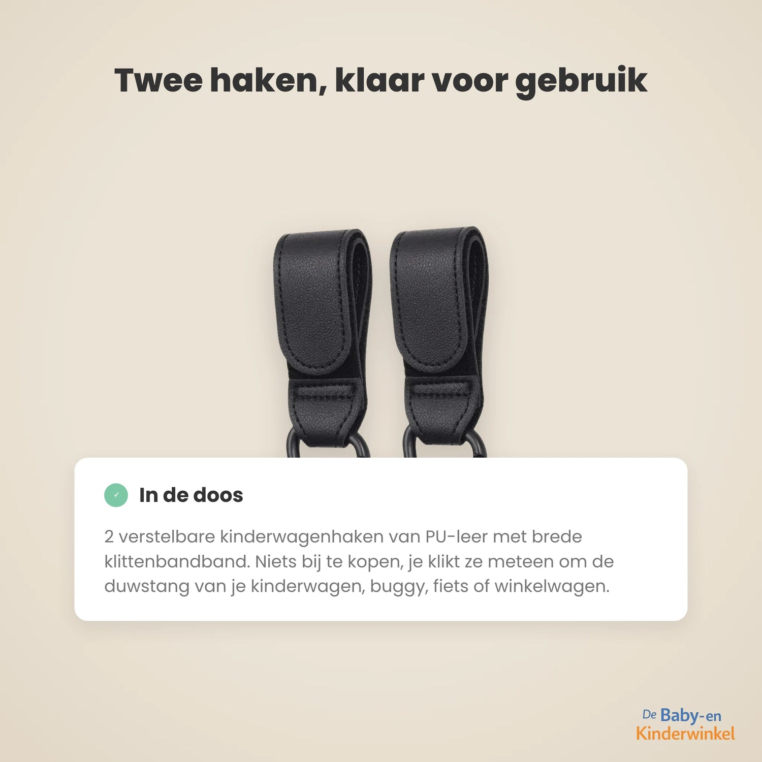 BuggyHook Kinderwagenhaken inhoud en formaat