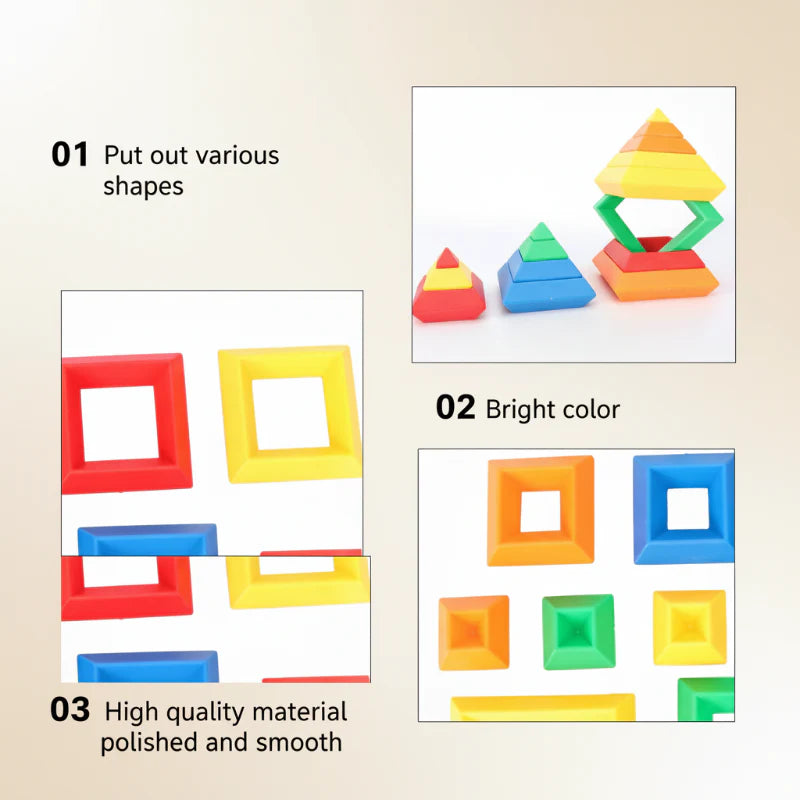 Pyramid Stacking Blocks – Motoriek & Creativiteit – Stapel Blokken Set
