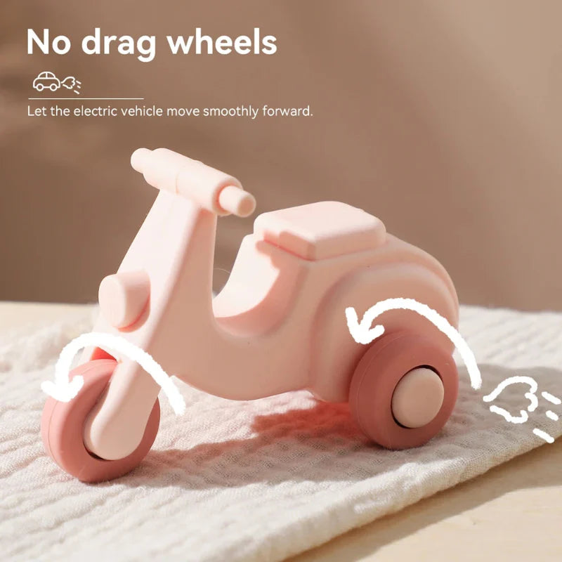 Montessori Silicone Toy Car – Veilig & Bijtvriendelijk – Siliconen Bijt Speelgoed Voertuig