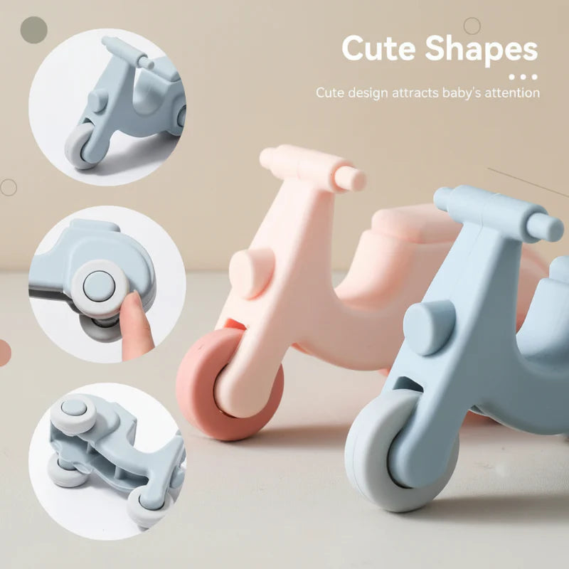 Montessori Silicone Toy Car – Veilig & Bijtvriendelijk – Siliconen Bijt Speelgoed Voertuig