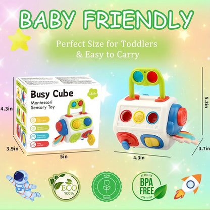 BusyCube – Slim & Speels – Montessori Fidget Kubus 10-in-1