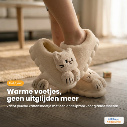 SnuggleKitty™ kindersloffen: warme voetjes met antislipzool (1 tot 6 jaar)