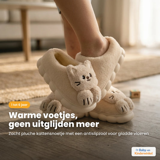 SnuggleKitty™ kindersloffen: warme voetjes met antislipzool (1 tot 6 jaar)