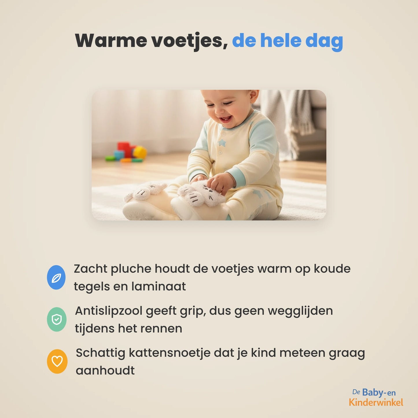 SnuggleKitty™ kindersloffen: warme voetjes met antislipzool (1 tot 6 jaar)