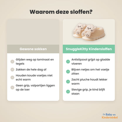 SnuggleKitty™ kindersloffen: warme voetjes met antislipzool (1 tot 6 jaar)