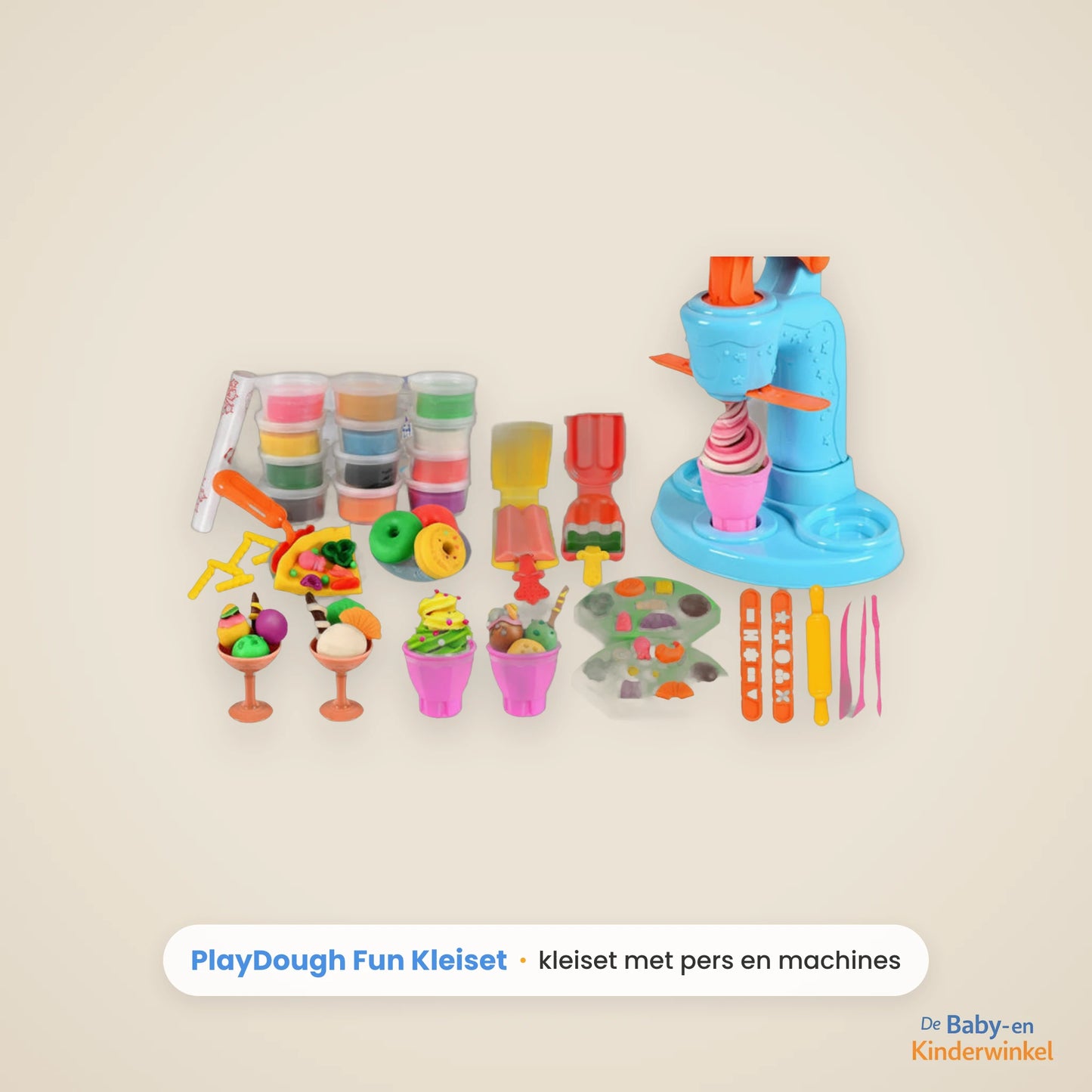 PlayDough Fun™: kleiset met hamburgerpers, ijsjes- en noedelmachine, schermvrij bezig (vanaf 3 jaar)