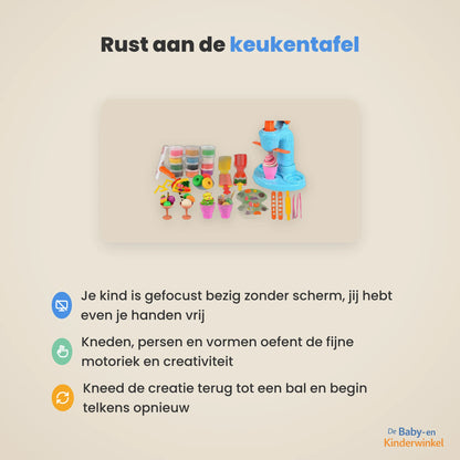 PlayDough Fun™: kleiset met hamburgerpers, ijsjes- en noedelmachine, schermvrij bezig (vanaf 3 jaar)