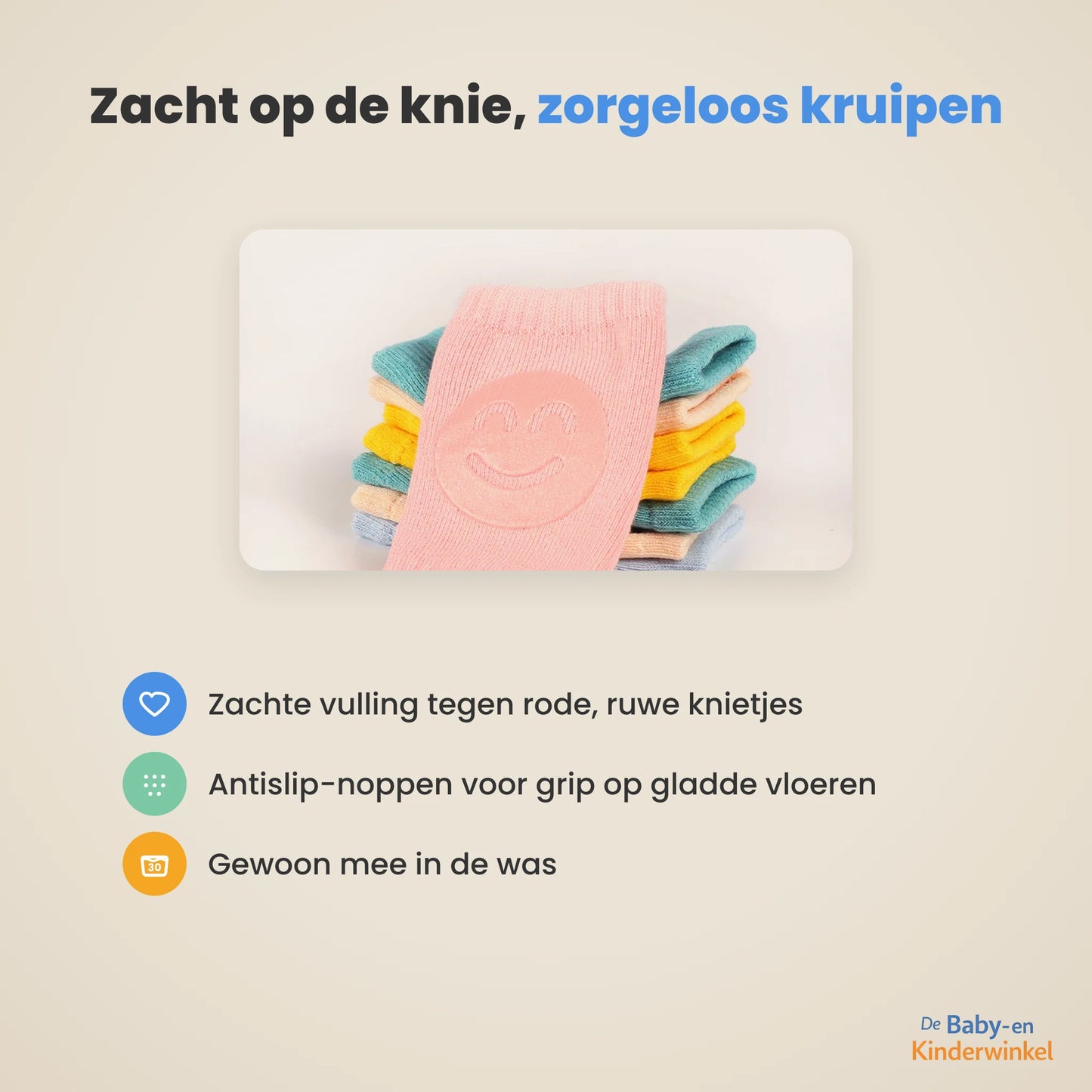 StrolliKnee™ kniebeschermers baby: zacht kruipen op harde vloer (0 tot 18 maanden)