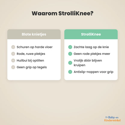 StrolliKnee™ kniebeschermers baby: zacht kruipen op harde vloer (0 tot 18 maanden)