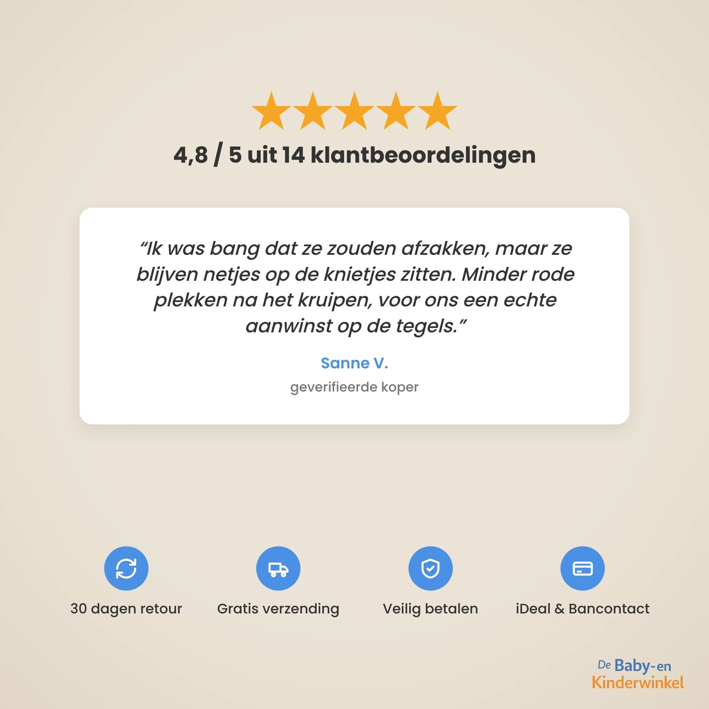 StrolliKnee™ kniebeschermers baby: zacht kruipen op harde vloer (0 tot 18 maanden)