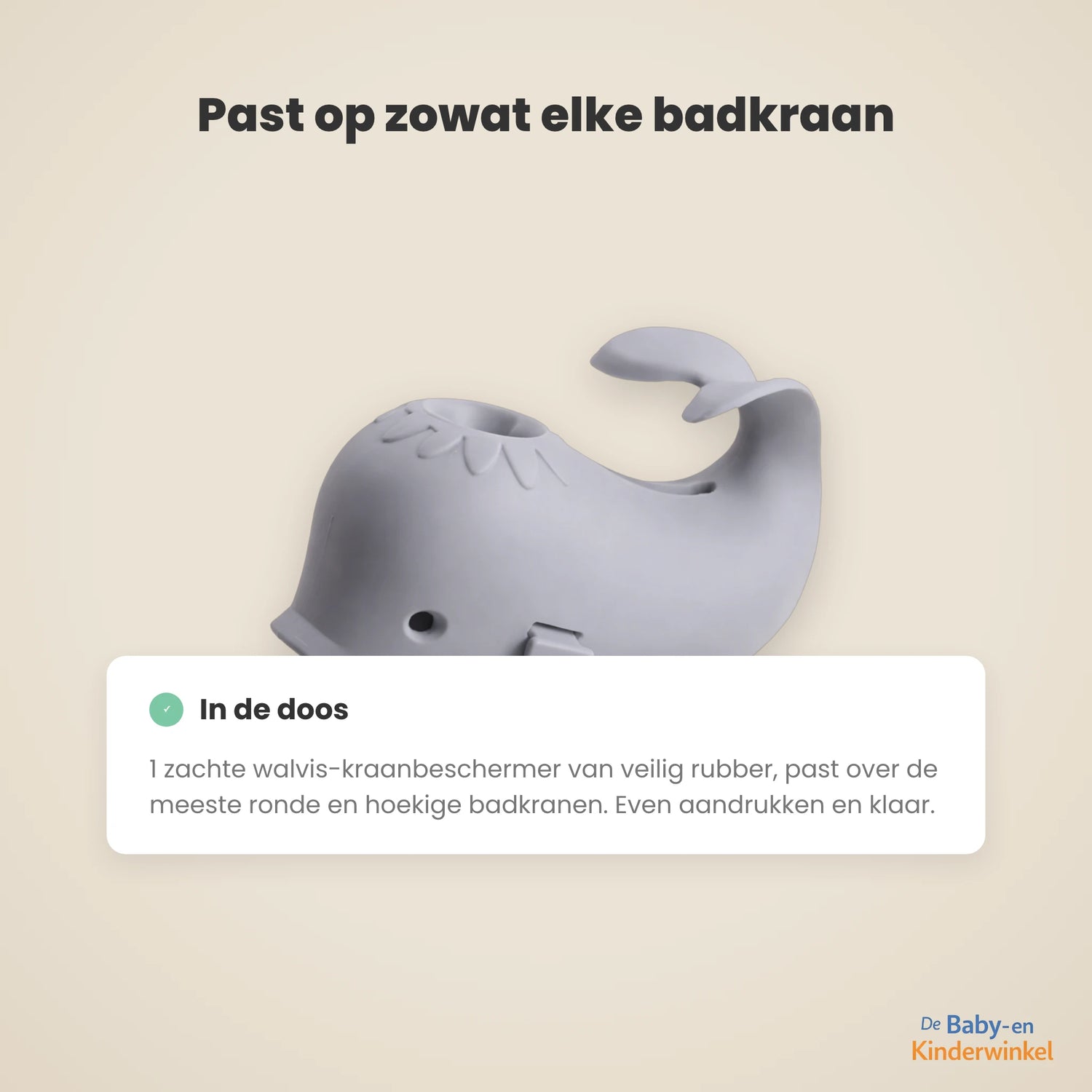 Toddla Walvis Kraanbeschermer inhoud en formaat