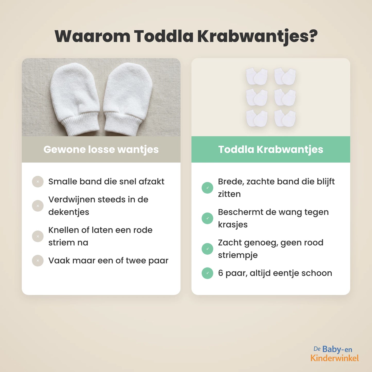 Toddla Krabwantjes voor Pasgeborenen, blijven zitten (6 paar, 0 tot 6 maanden) vergelijking