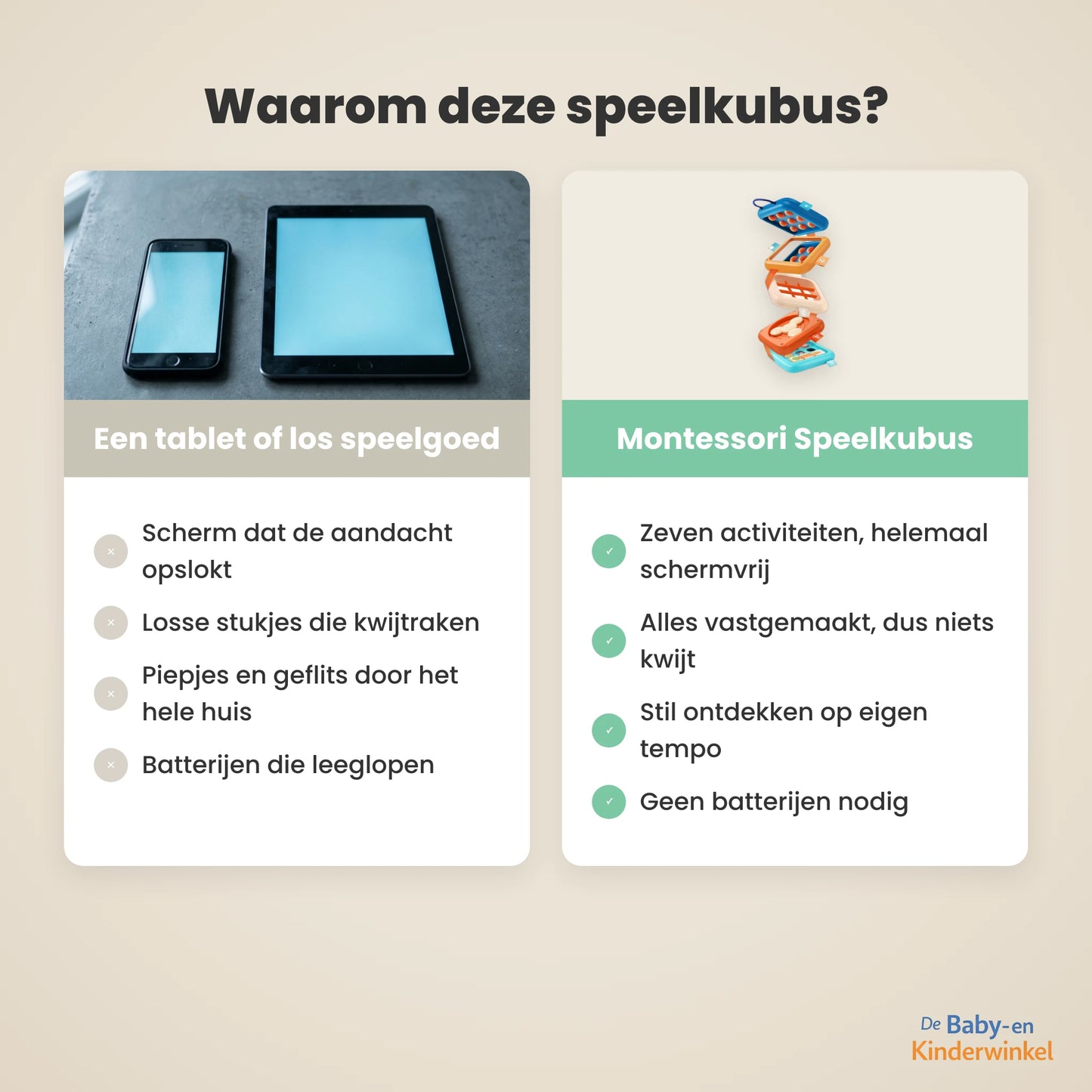 Toddla Montessori Speelkubus vergelijking