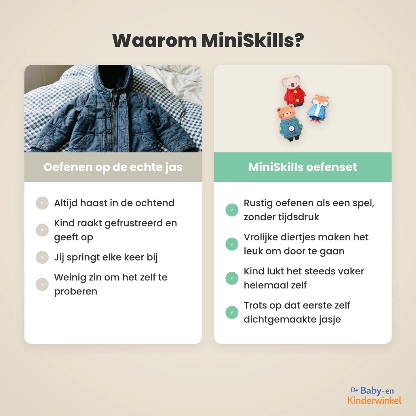 MiniSkills Montessori oefenbord vergelijking