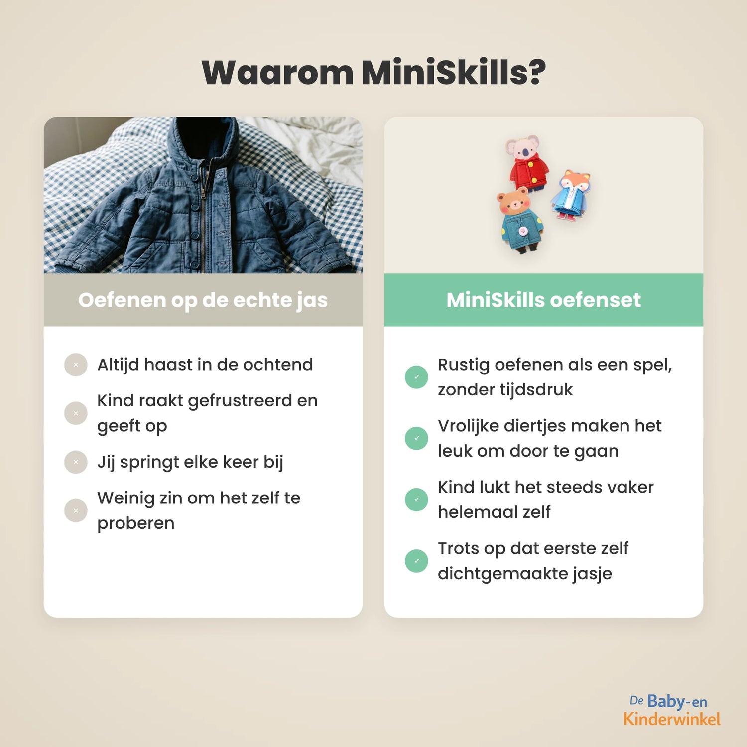 MiniSkills Montessori oefenbord vergelijking