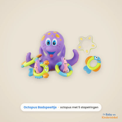 Octopus Badspeeltje™: schimmelvrij badplezier met 5 stapelringen (vanaf 6 maanden)