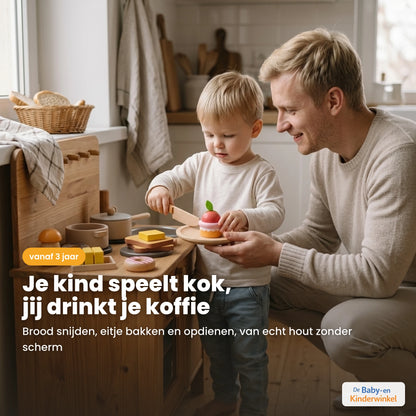 Houten Ontbijtset: rollenspel-keuken zonder scherm (vanaf 3 jaar)