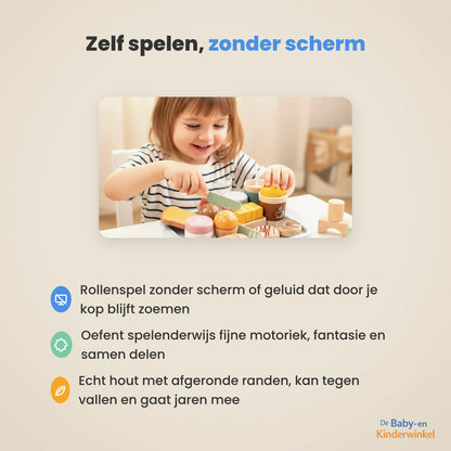 Houten Ontbijtset: rollenspel-keuken zonder scherm (vanaf 3 jaar)